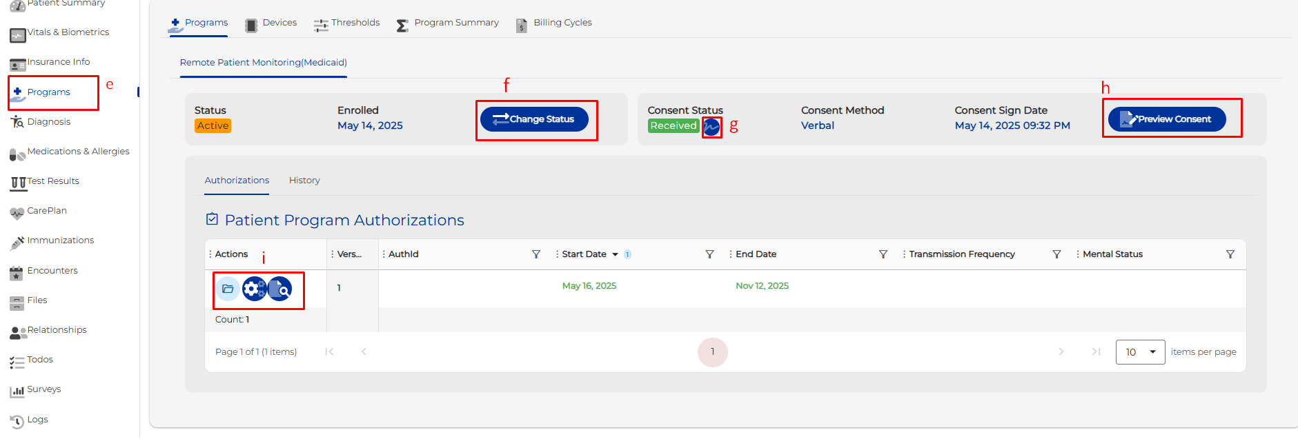 How to Update the Authorization Info