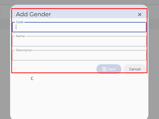 Gender Management Interface Overview