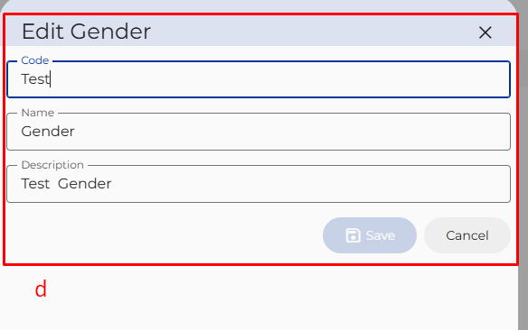 Gender Management Interface Overview