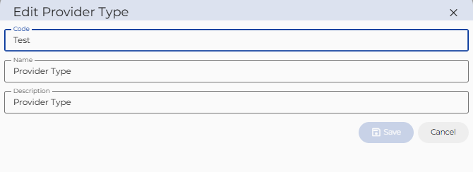 Provider Types Management Interface Overview