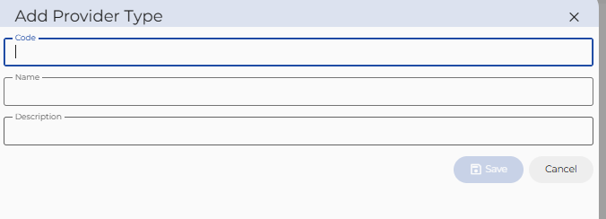 Provider Types Management Interface Overview