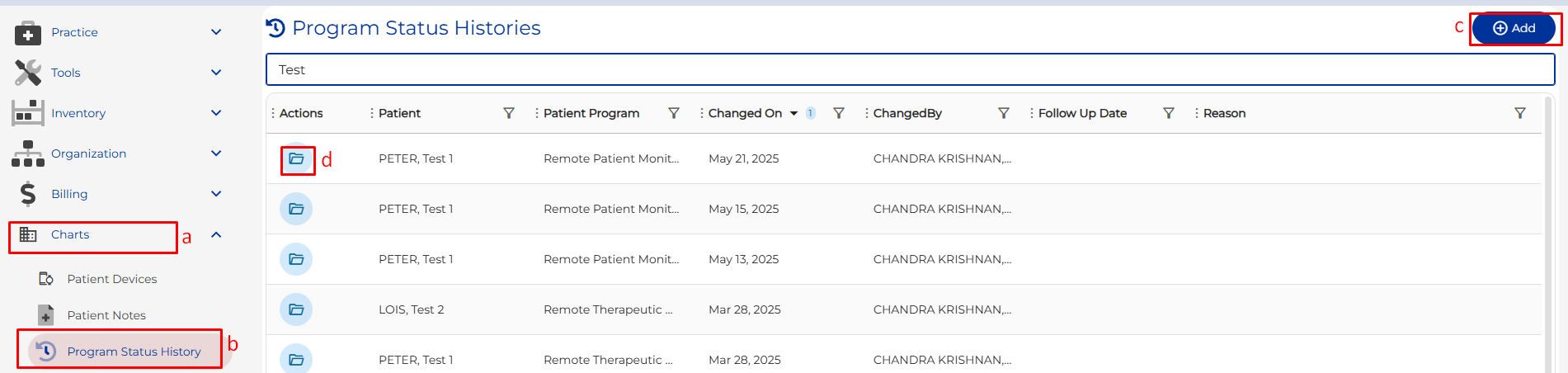 Program Status Histories Management Overview